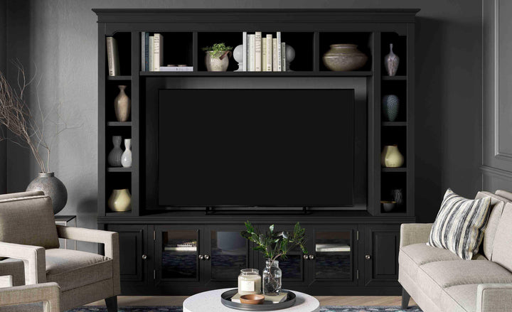 American Home Furniture | TOV Furniture - Virginia Charcoal Entertainment Center for TVs up to 75"