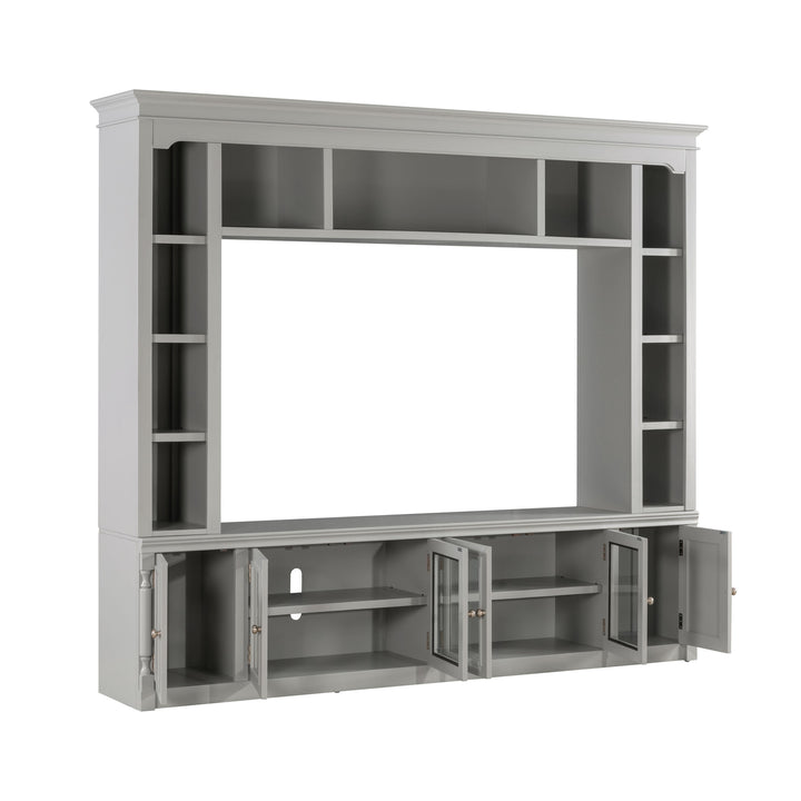 American Home Furniture | TOV Furniture - Virginia Gray Entertainment Center for TVs up to 75"