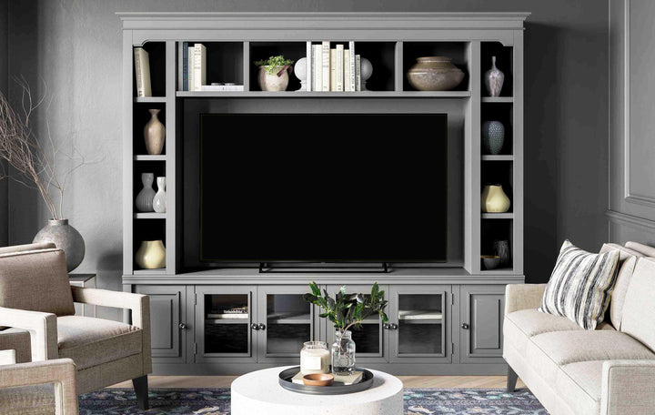 American Home Furniture | TOV Furniture - Virginia Gray Entertainment Center for TVs up to 75"