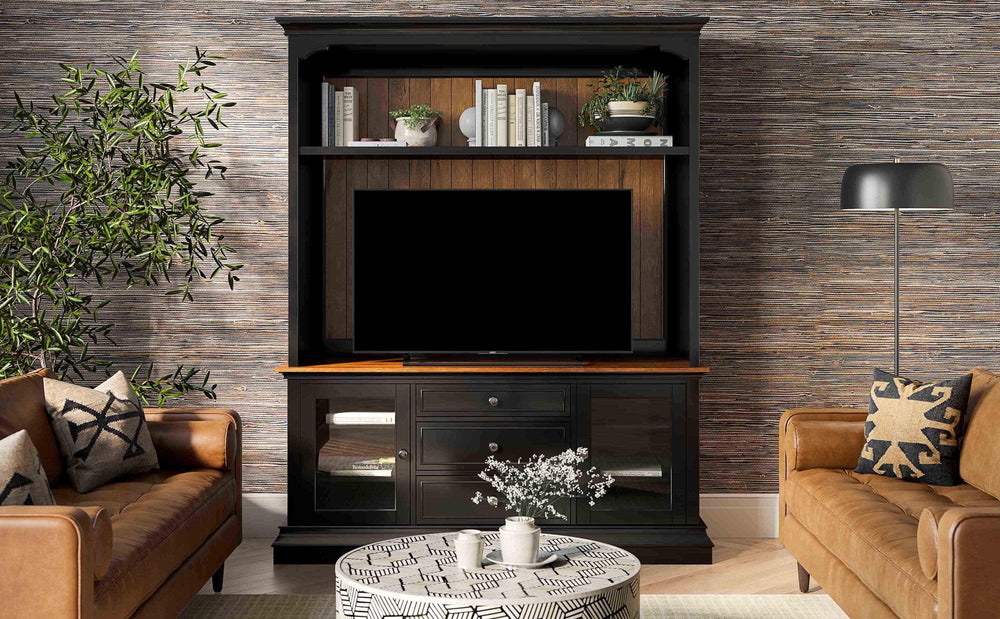 American Home Furniture | TOV Furniture - Hudson Charcoal Entertainment Center for TVs up to 70"