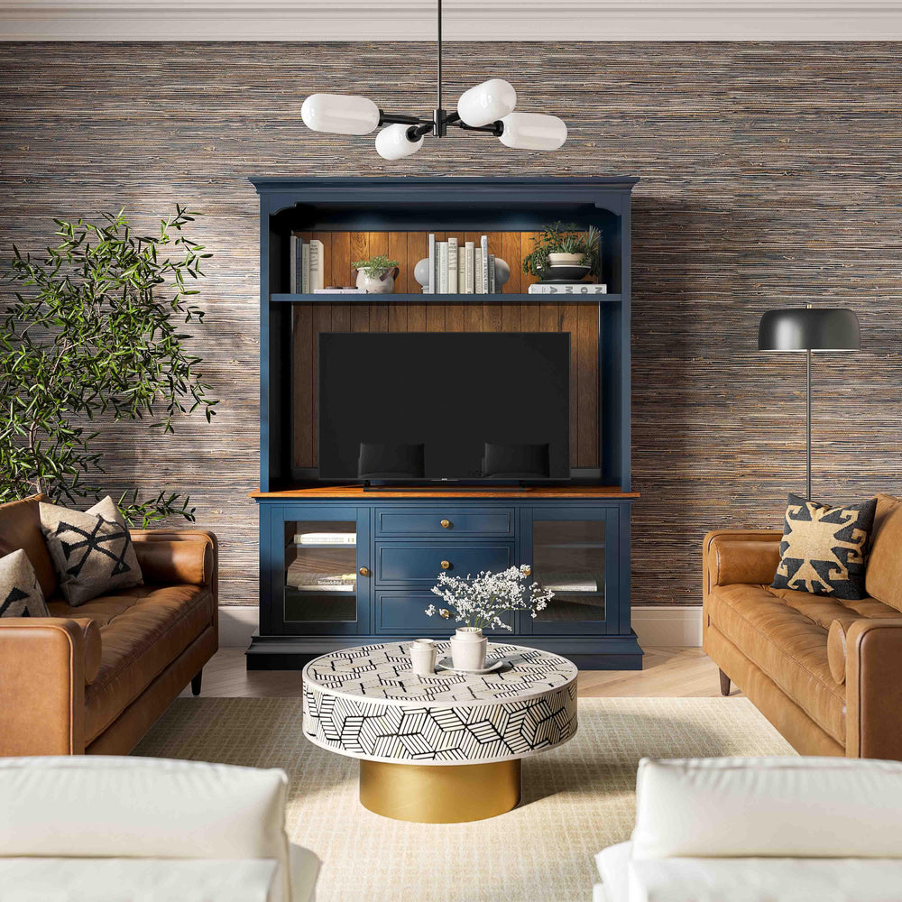American Home Furniture | TOV Furniture - Hudson Blue Entertainment Center for TVs up to 70"