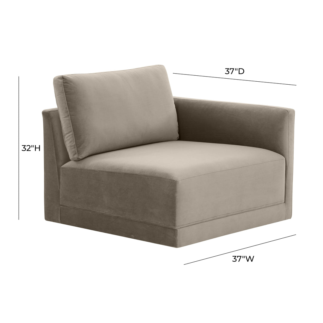 American Home Furniture | TOV Furniture - Willow Taupe RAF Corner Chair