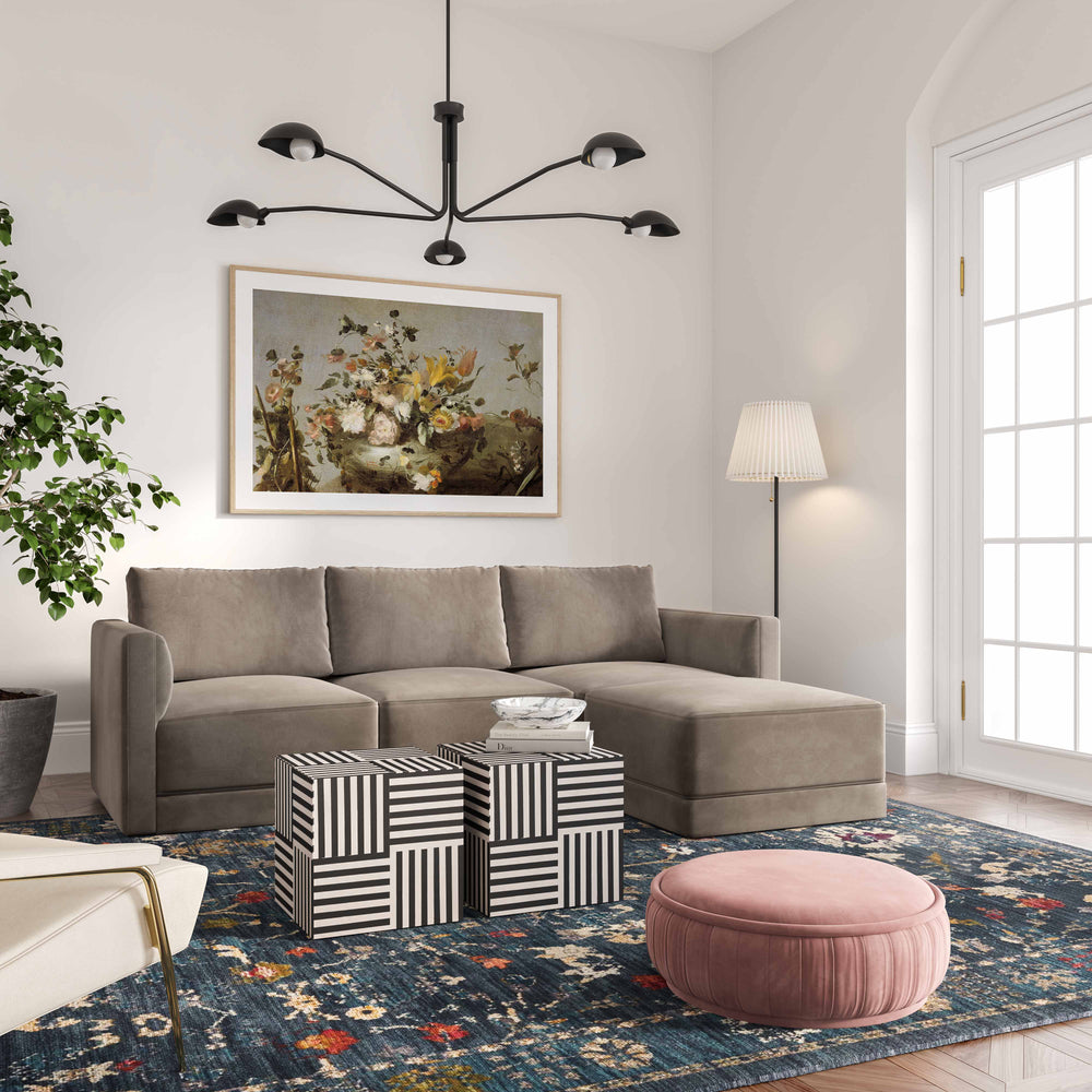 American Home Furniture | TOV Furniture - Willow Taupe Ottoman