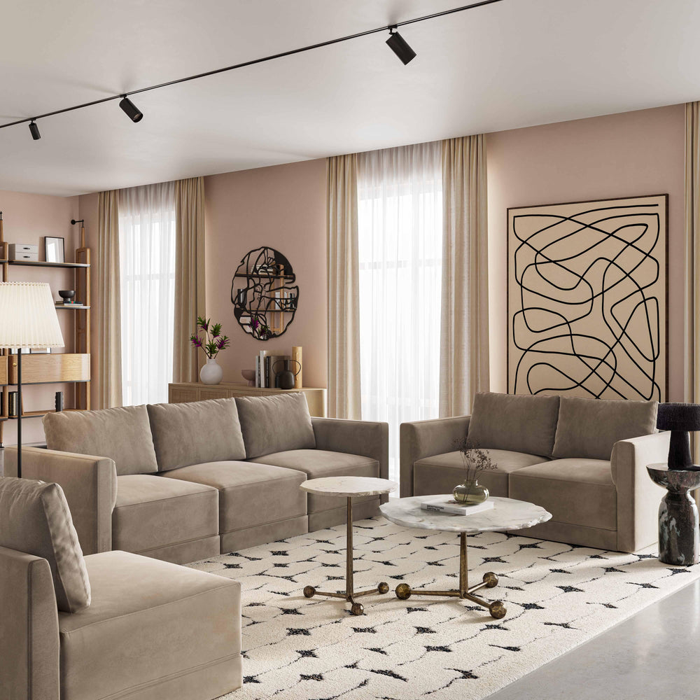 American Home Furniture | TOV Furniture - Willow Taupe Modular Loveseat