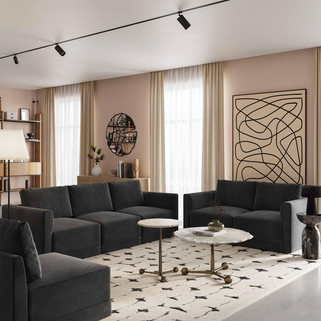 American Home Furniture | TOV Furniture - Willow Charcoal LAF Corner Chair