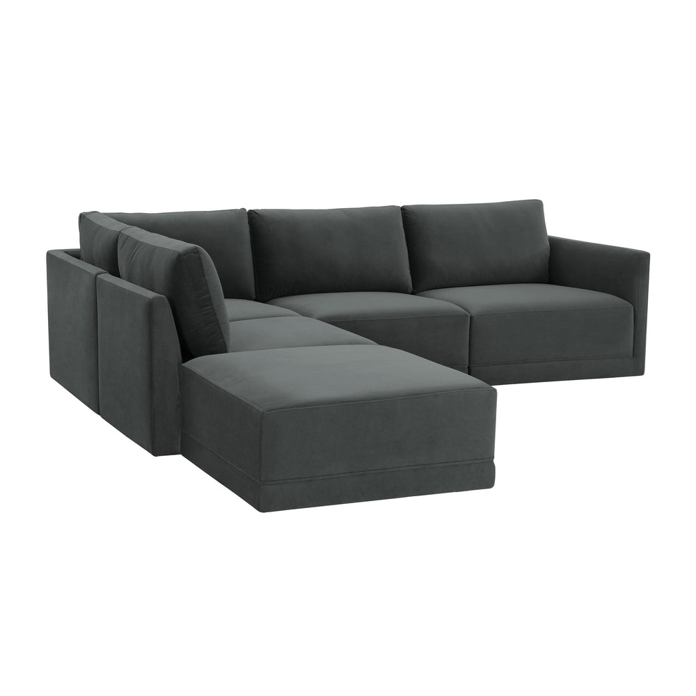 American Home Furniture | TOV Furniture - Willow Charcoal Modular LAF Sectional