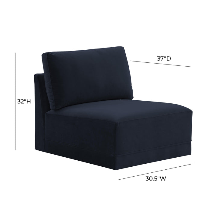 American Home Furniture | TOV Furniture - Willow Navy Armless Chair