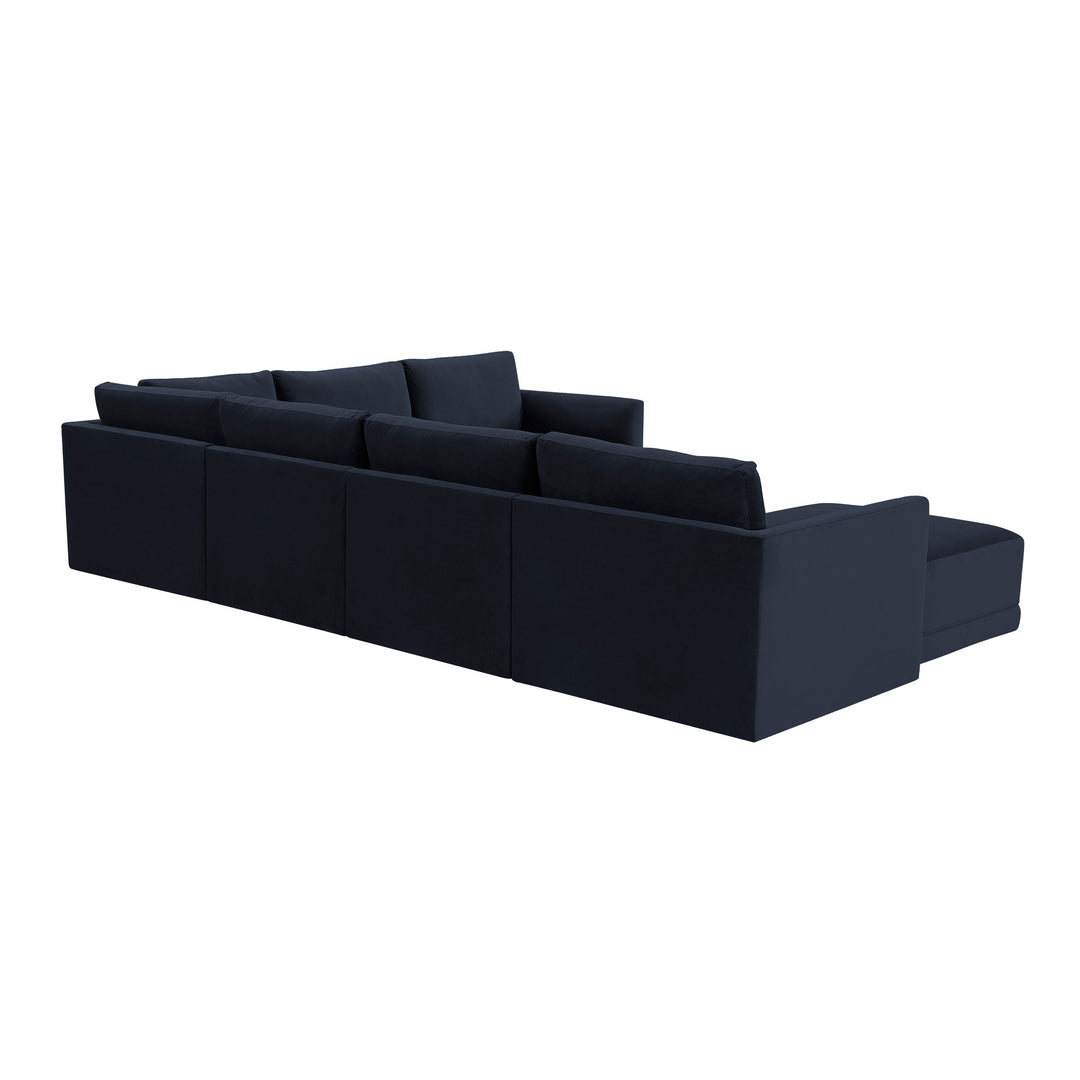 American Home Furniture | TOV Furniture - Willow Navy Modular Large Chaise Sectional
