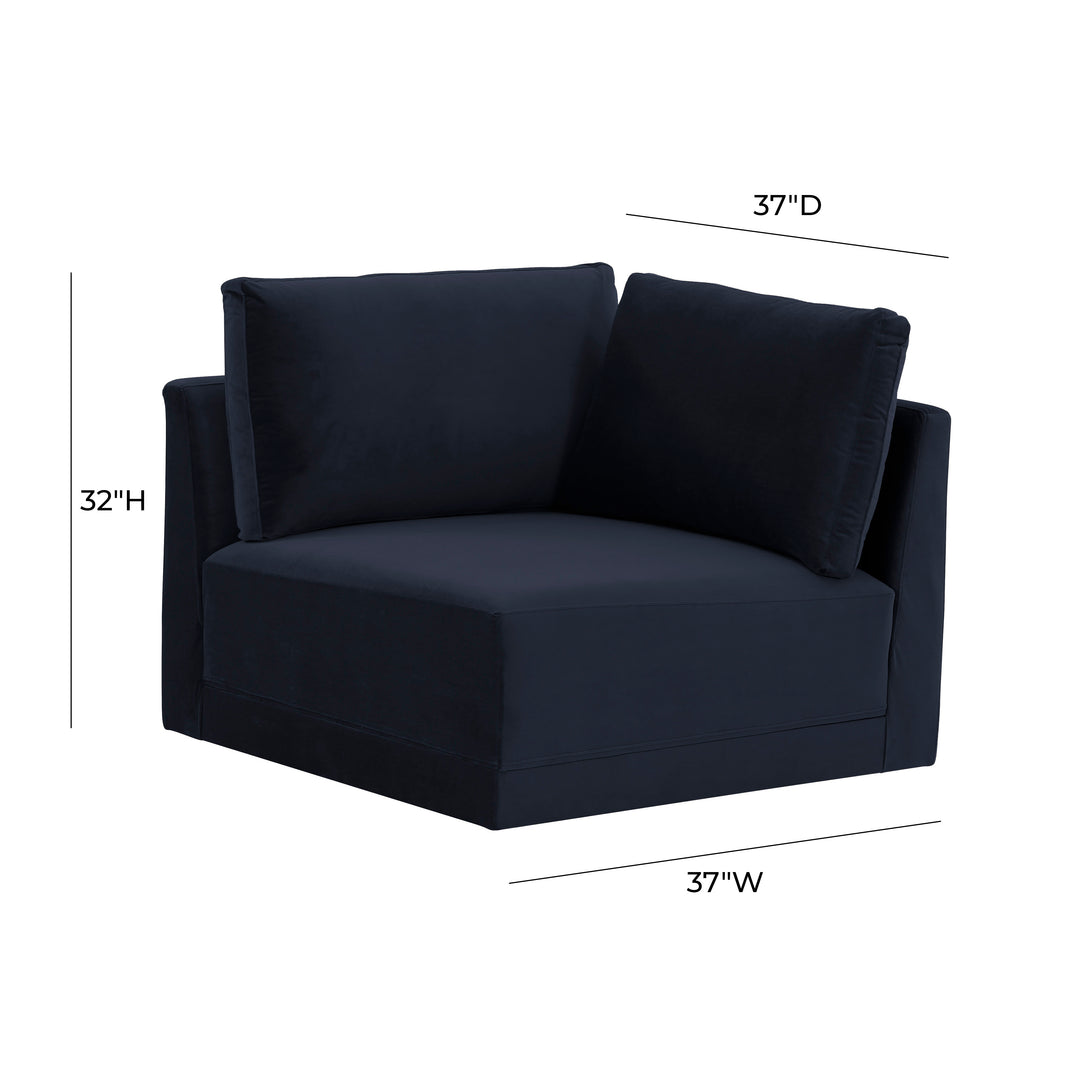 American Home Furniture | TOV Furniture - Willow Navy Corner Chair