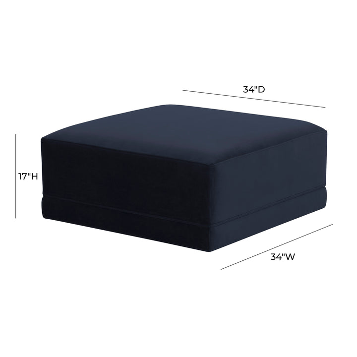 American Home Furniture | TOV Furniture - Willow Navy Ottoman