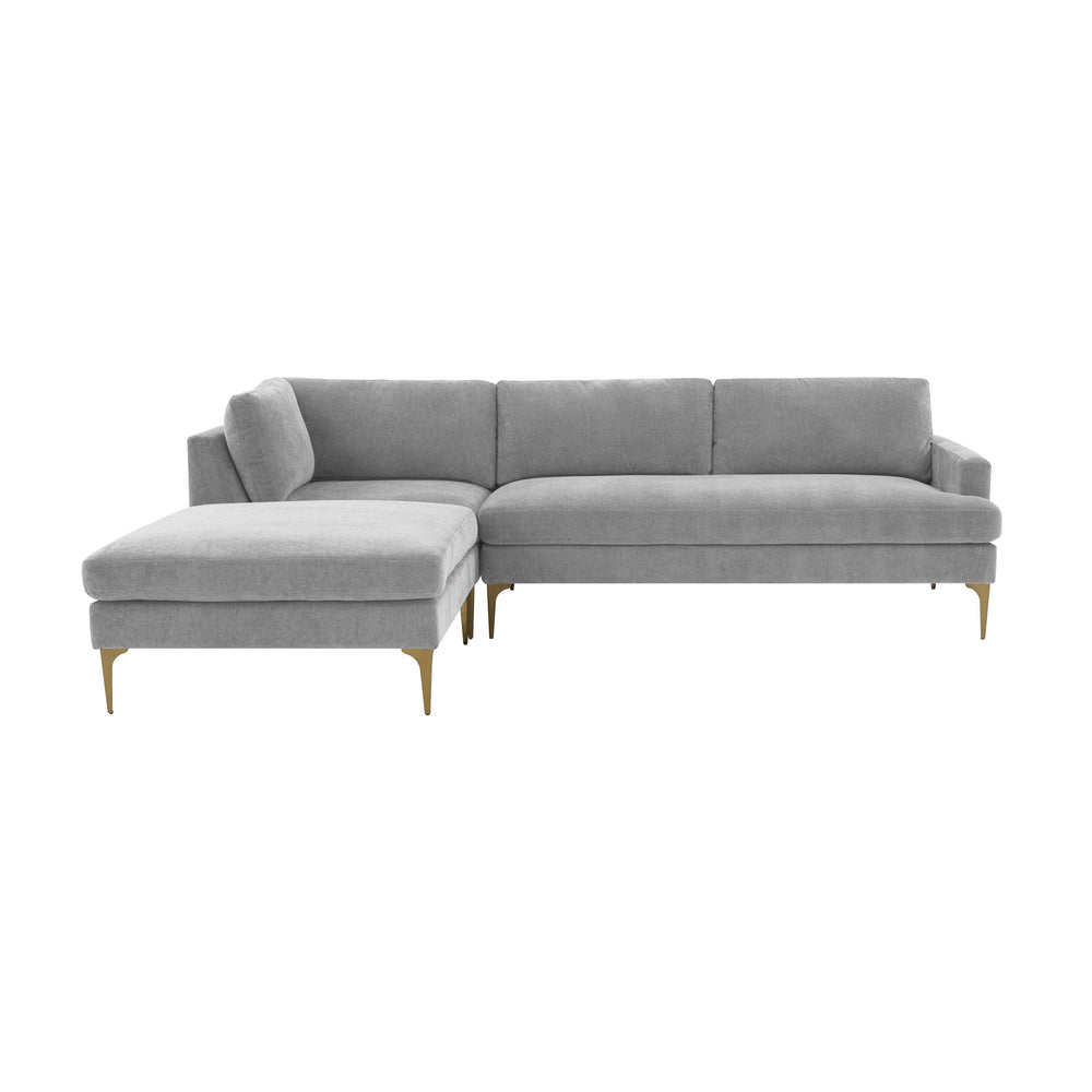 American Home Furniture | TOV Furniture - Serena Gray Velvet LAF Chaise Sectional
