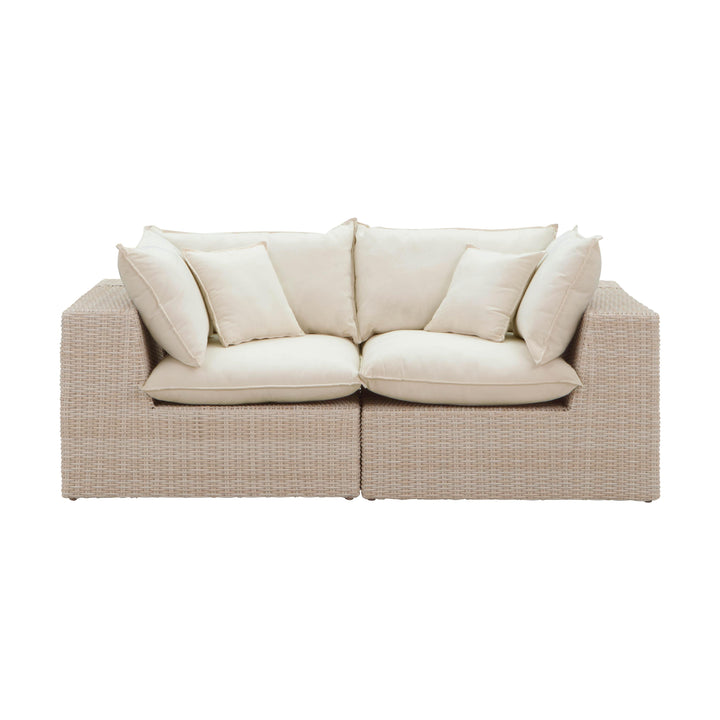 American Home Furniture | TOV Furniture - Cali Natural Wicker Outdoor Modular Loveseat