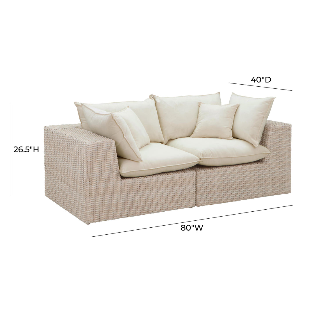 American Home Furniture | TOV Furniture - Cali Natural Wicker Outdoor Modular Loveseat