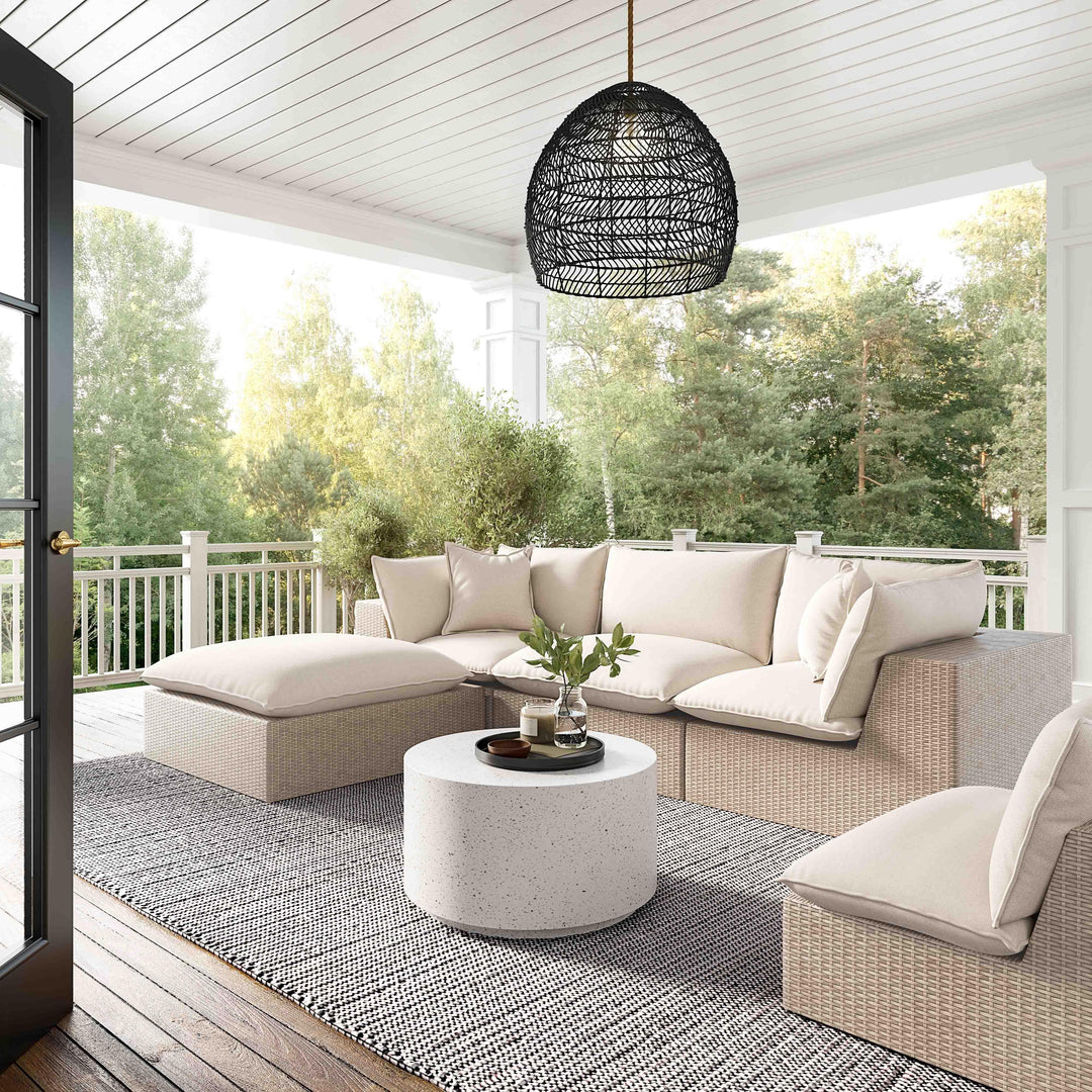 American Home Furniture | TOV Furniture - Cali Natural Wicker Outdoor Modular Sectional