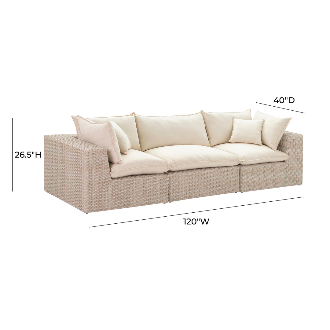 American Home Furniture | TOV Furniture - Cali Natural Wicker Outdoor Modular Sofa