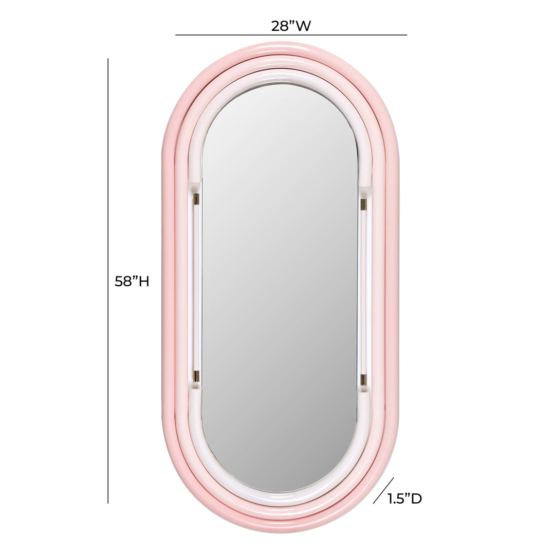American Home Furniture | TOV Furniture - Neon Large Wall Mirror in Pink