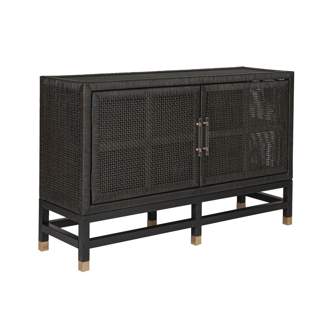 American Home Furniture | TOV Furniture - Amara Charcoal Woven Rattan Buffet