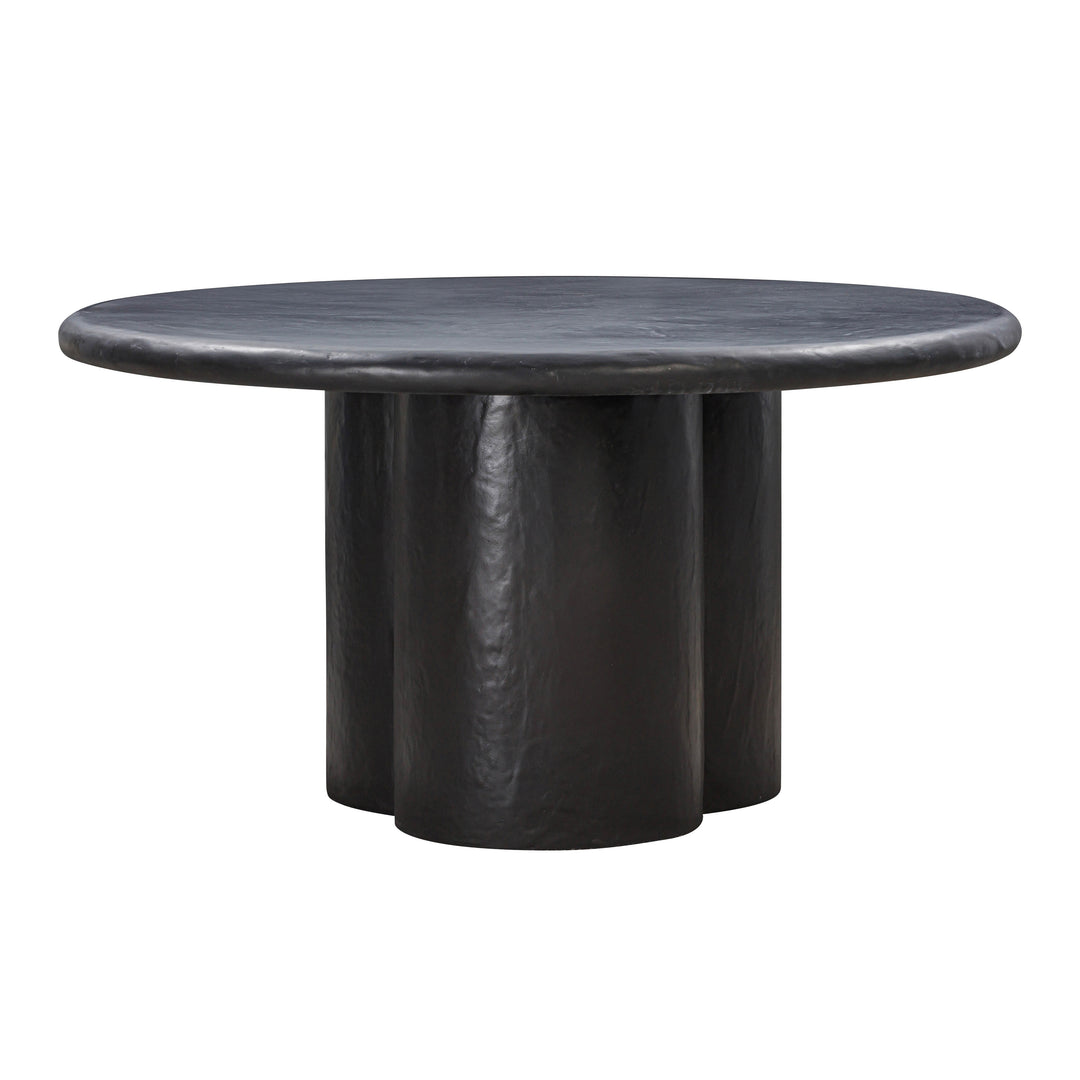American Home Furniture | TOV Furniture - Elika Black Faux Plaster Round Dining Table