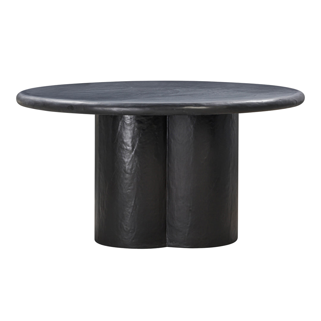 American Home Furniture | TOV Furniture - Elika Black Faux Plaster Round Dining Table