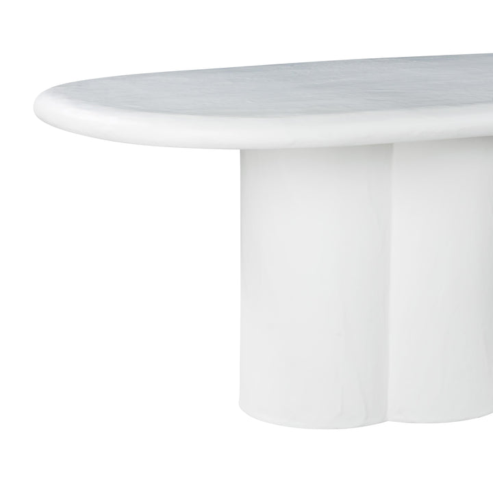 American Home Furniture | TOV Furniture - Elika White Faux Plaster Oval Dining Table
