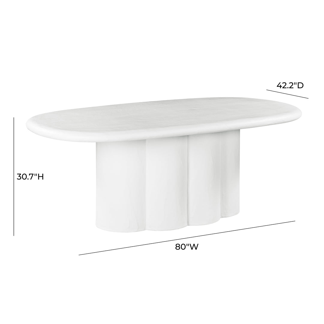 American Home Furniture | TOV Furniture - Elika White Faux Plaster Oval Dining Table
