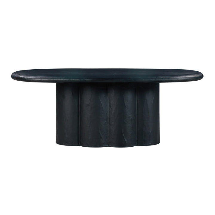 American Home Furniture | TOV Furniture - Elika Black Faux Plaster Oval Dining Table