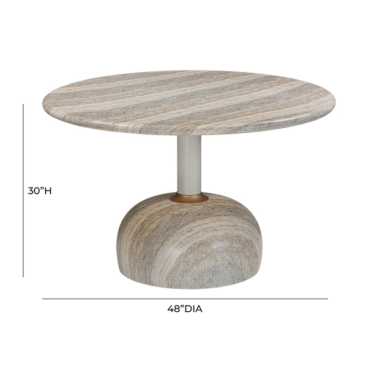 American Home Furniture | TOV Furniture - Omaha Concrete Faux Travertine 48" Round Dining Table