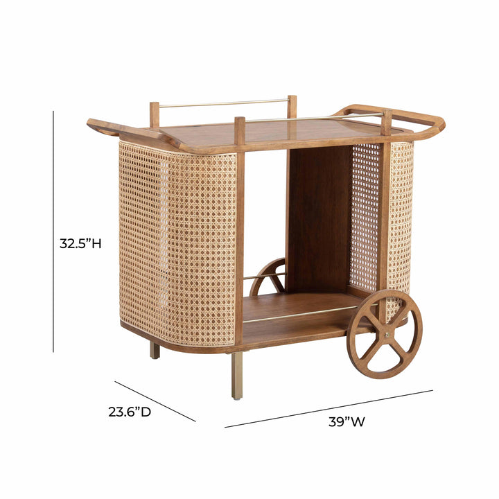 American Home Furniture | TOV Furniture - Yuma Natural Rattan Bar Cart