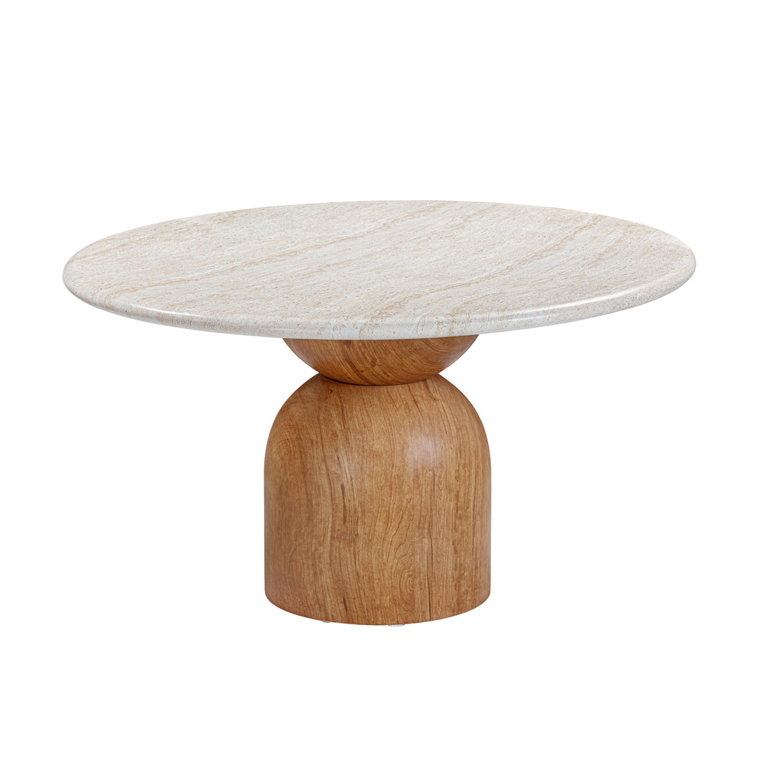 American Home Furniture | TOV Furniture - Cynthia Travertine Concrete Indoor / Outdoor 54" Round Dining Table