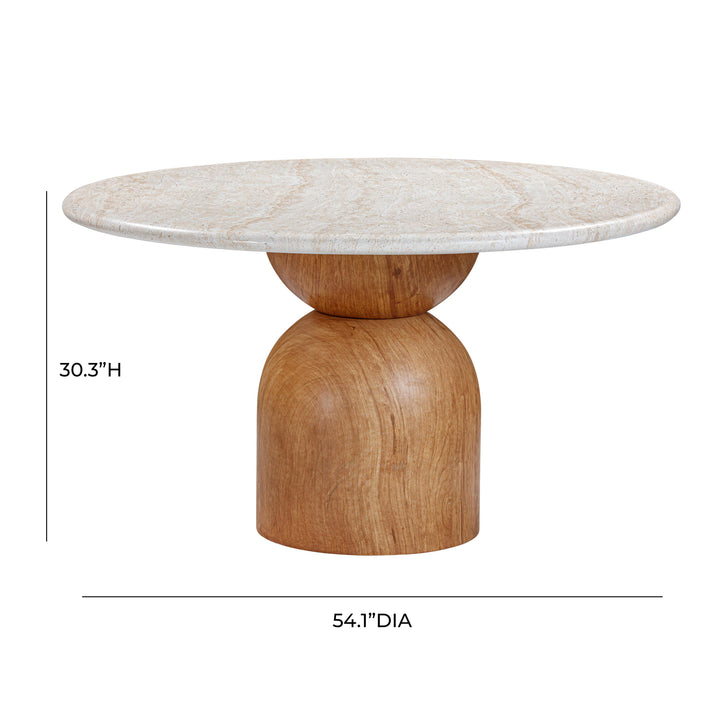 American Home Furniture | TOV Furniture - Cynthia Travertine Concrete Indoor / Outdoor 54" Round Dining Table