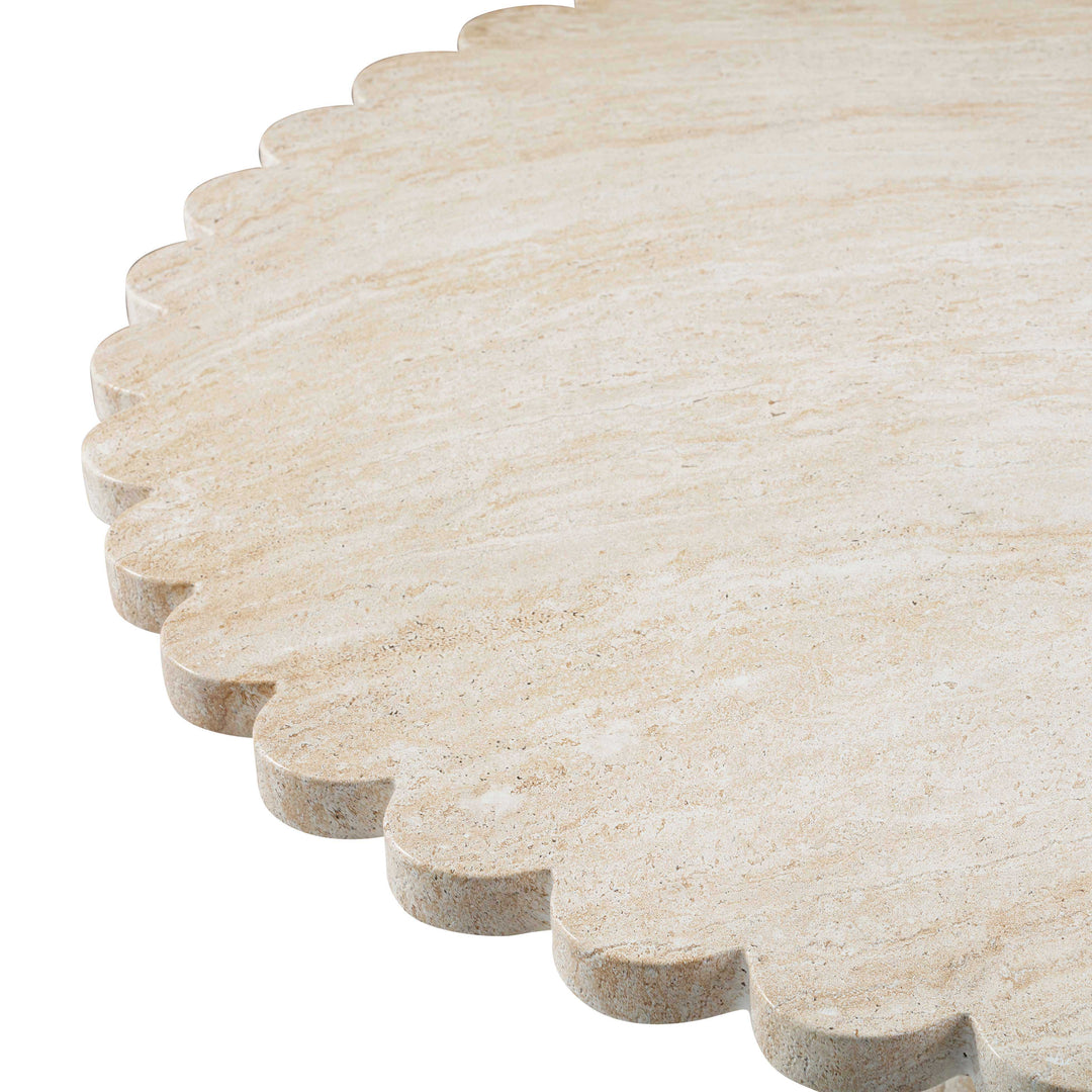 American Home Furniture | TOV Furniture - Blossom Washed Travertine Finish Indoor / Outdoor 54" Round Dining Table