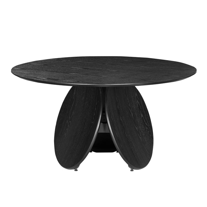 American Home Furniture | TOV Furniture - Emil Black Oak Round Dining Table