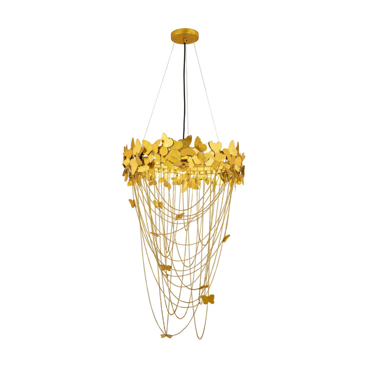 American Home Furniture | TOV Furniture - Butterfly Gold Chandelier