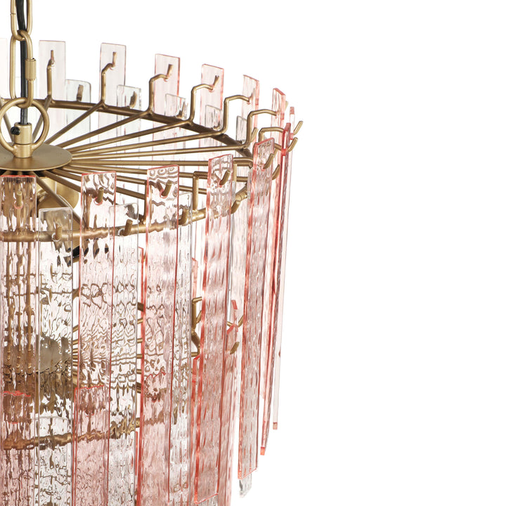 American Home Furniture | TOV Furniture - Hampshire Pink Acrylic 3-Tier Chandelier