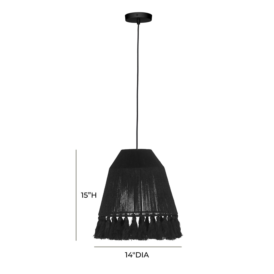 American Home Furniture | TOV Furniture - Bokaro Black Jute Pendant Lamp