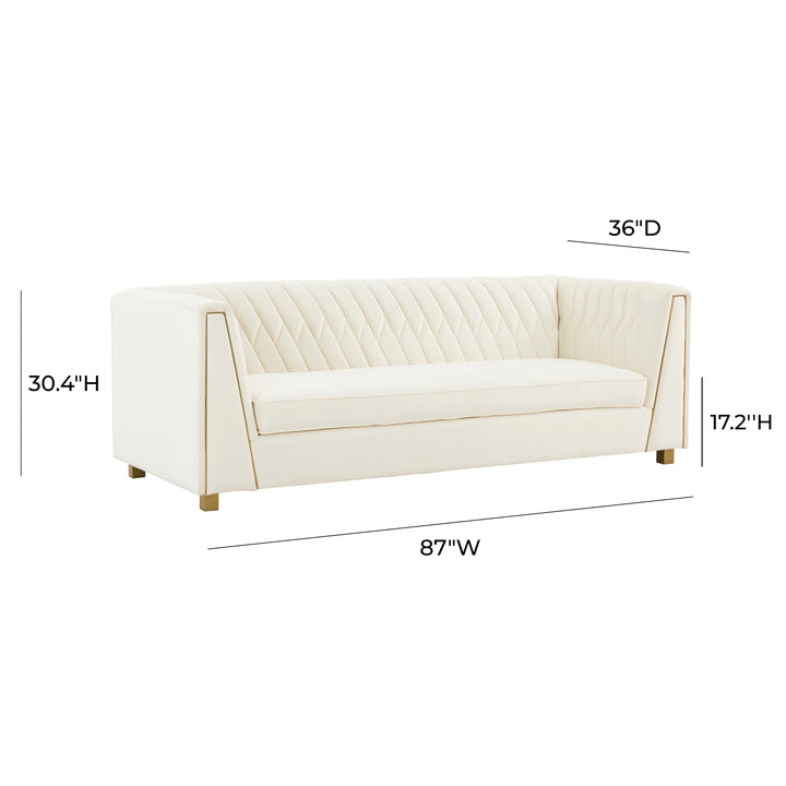 American Home Furniture | TOV Furniture - Wafa Cream Velvet Sofa