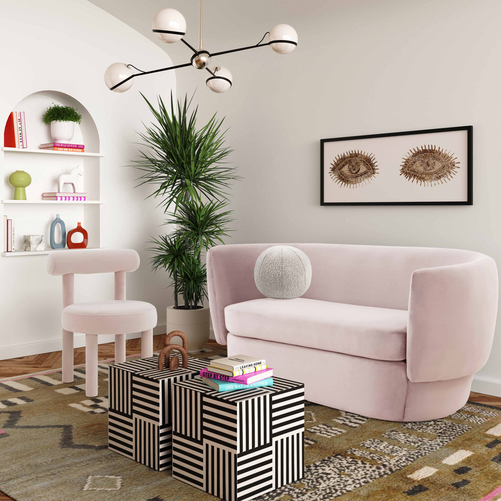 American Home Furniture | TOV Furniture - Isabella Blush Velvet Loveseat
