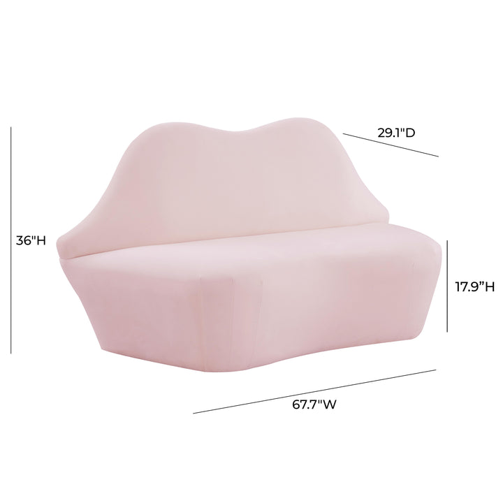 American Home Furniture | TOV Furniture - Lips Blush Velvet Settee