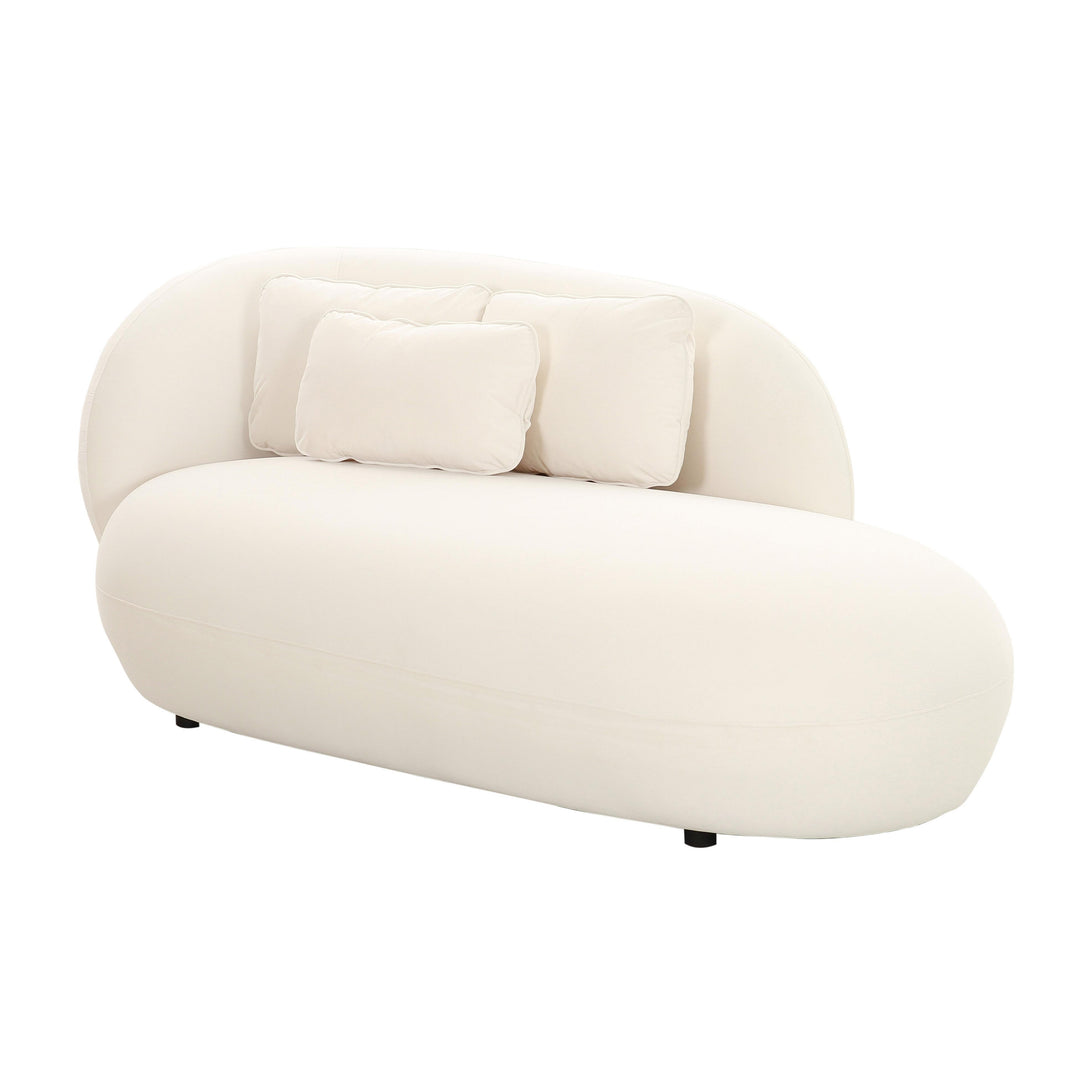 American Home Furniture | TOV Furniture - Galet Cream Velvet Chaise