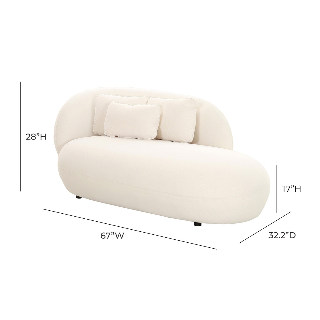 American Home Furniture | TOV Furniture - Galet Cream Velvet Chaise