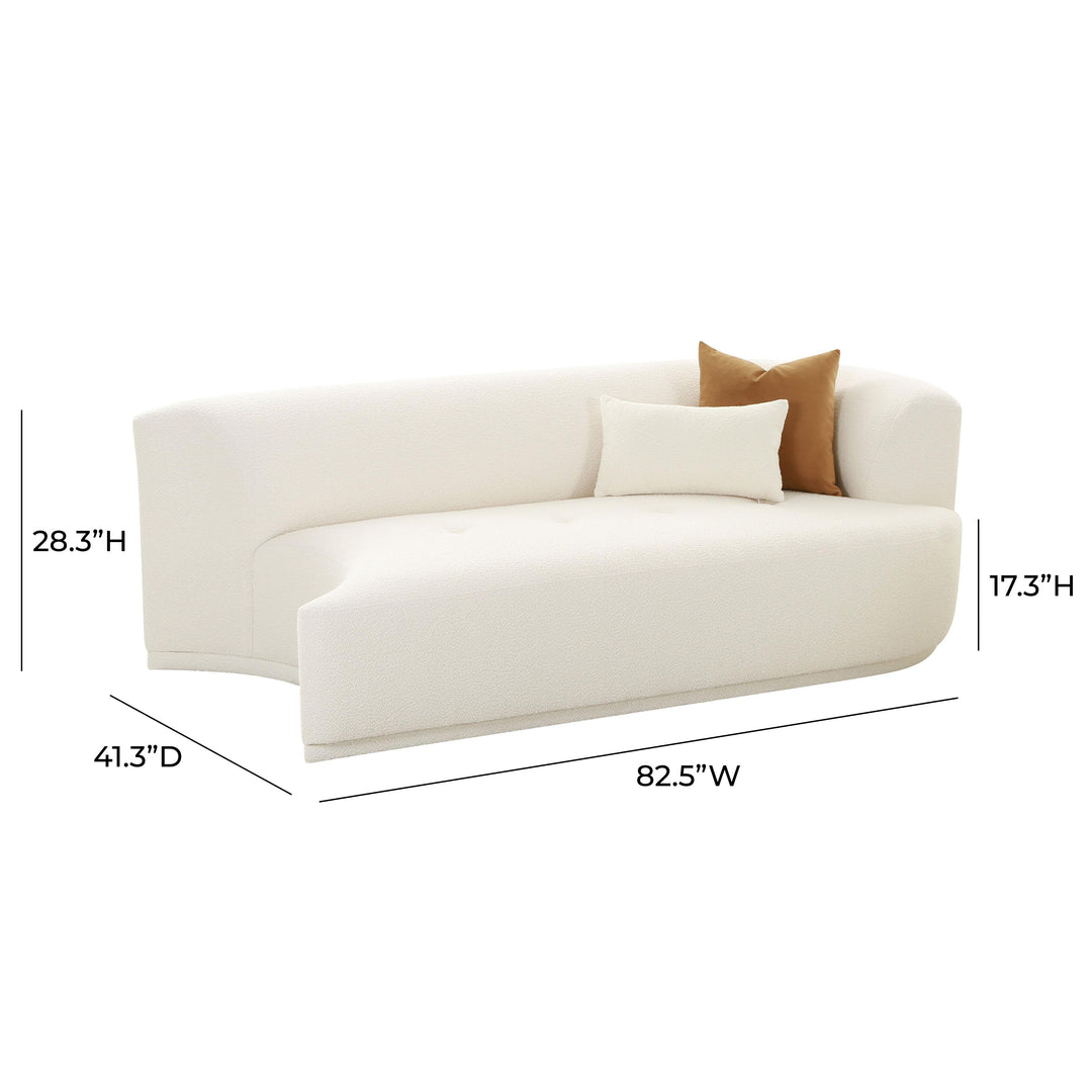 American Home Furniture | TOV Furniture - Fickle Cream Boucle Modular RAF Loveseat