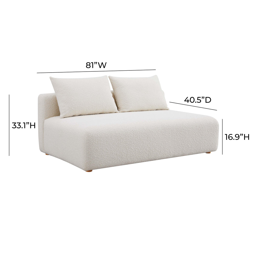 American Home Furniture | TOV Furniture - Hangover Cream Boucle Modular Loveseat