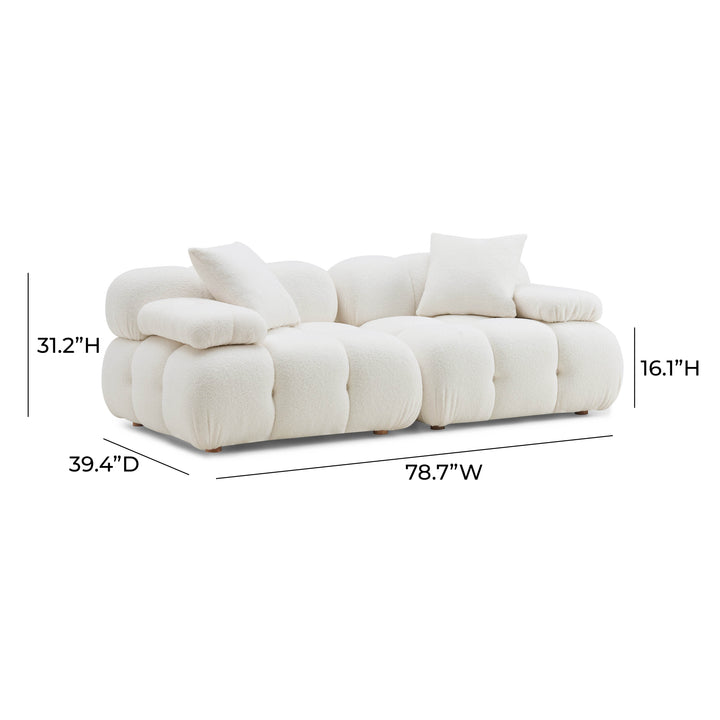 American Home Furniture | TOV Furniture - Calliope Cream Vegan Shearling Modular Loveseat
