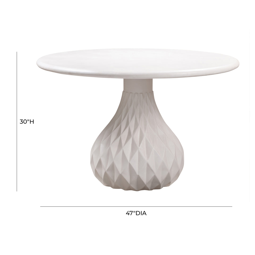 American Home Furniture | TOV Furniture - Tulum Ivory Concrete Dining Table