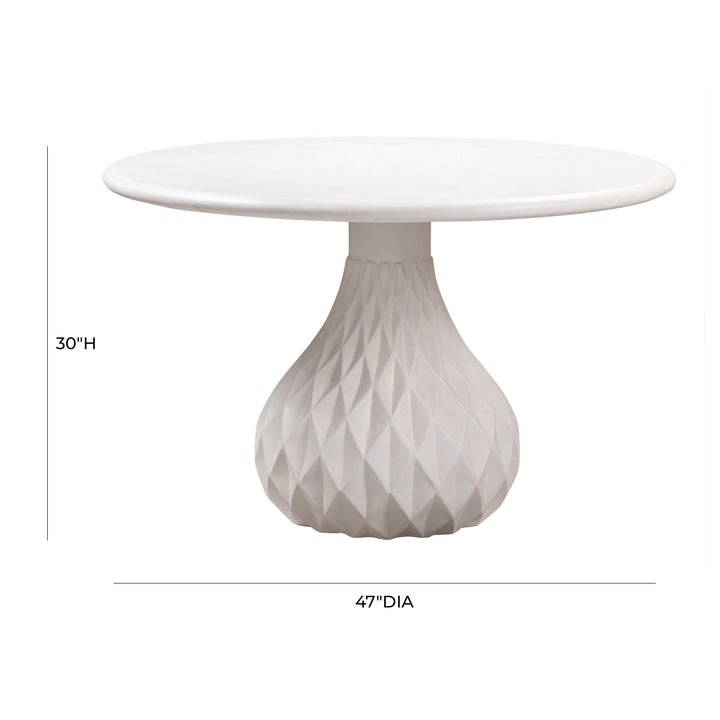 American Home Furniture | TOV Furniture - Tulum Ivory Concrete Dining Table