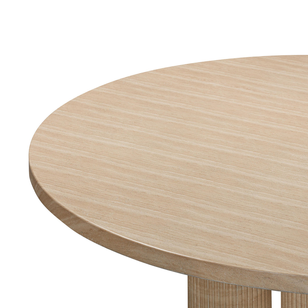 American Home Furniture | TOV Furniture - Patti Textured Faux Travertine Indoor / Outdoor Round Dining Table