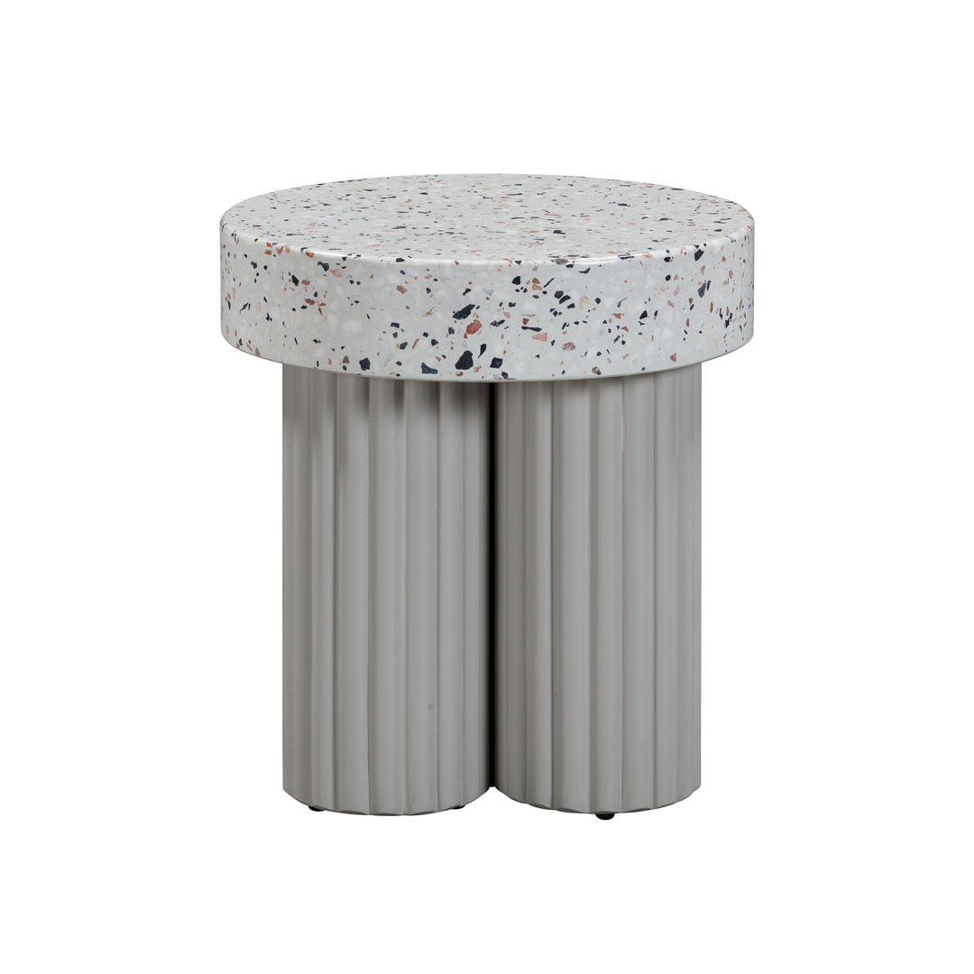 American Home Furniture | TOV Furniture - Clover Faux Terrazzo Indoor / Outdoor Round Side Table