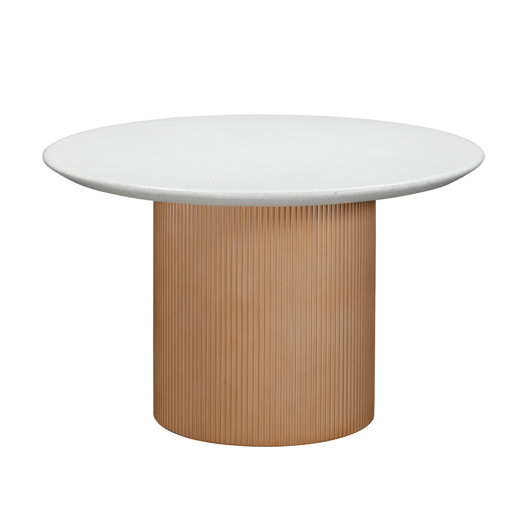 American Home Furniture | TOV Furniture - Rose Faux Terrazzo and Terracotta Indoor / Outdoor Round Concrete Dining Table