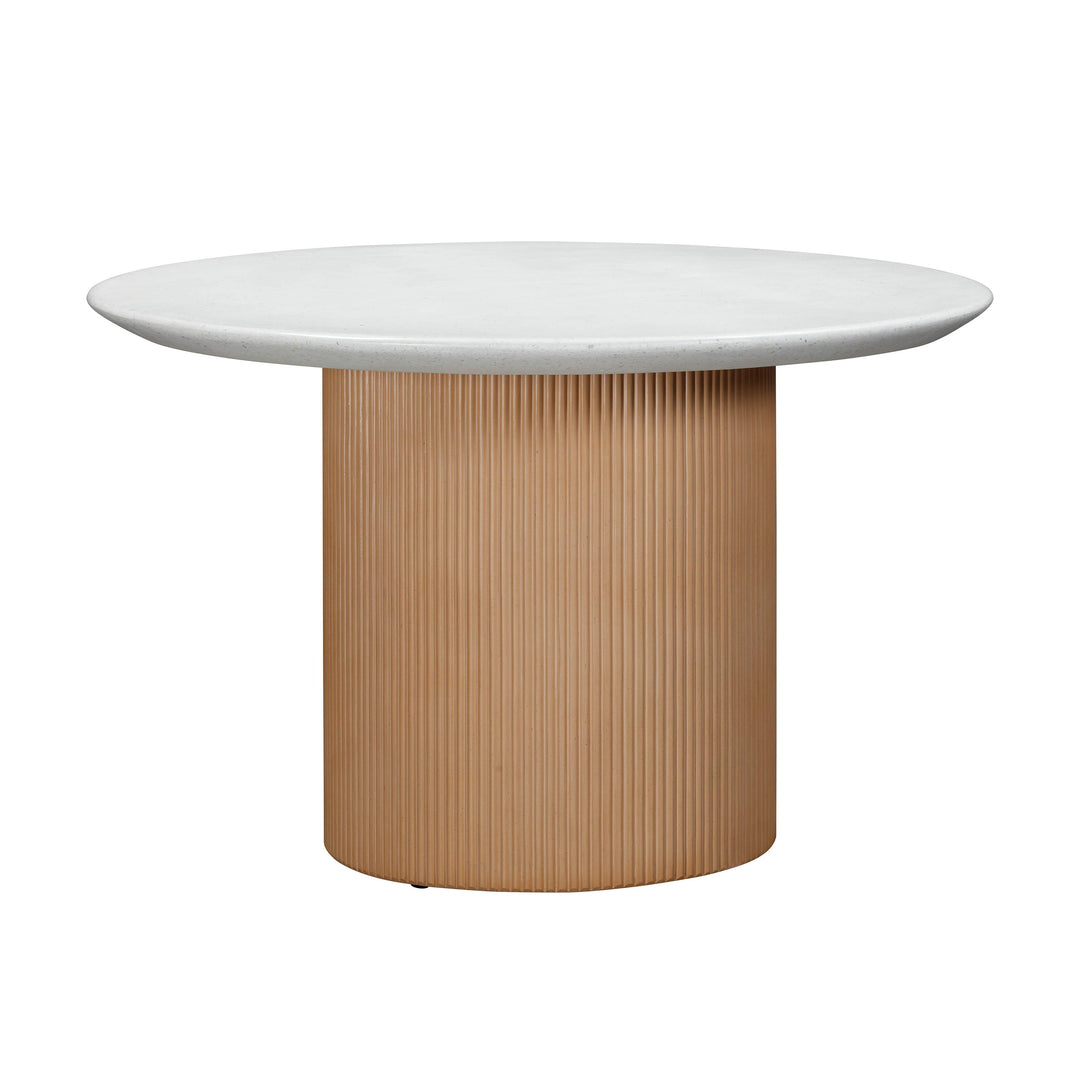 American Home Furniture | TOV Furniture - Rose Faux Terrazzo and Terracotta Indoor / Outdoor Round Concrete Dining Table