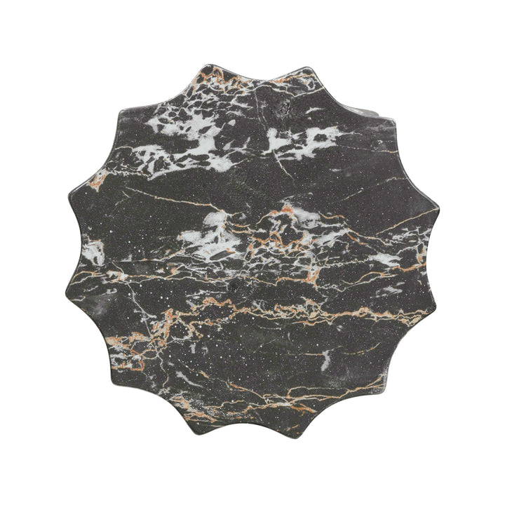 American Home Furniture | TOV Furniture - Turin Black Faux Marble Indoor / Outdoor Concrete Stool